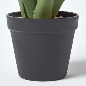 Homescapes Aloe Vera Artificial Succulent in Black Pot, 30 cm Tall