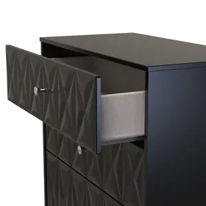 San Jose Ready assembled Black 3 Drawer Chest (H)791mm (W)766mm (D)395mm