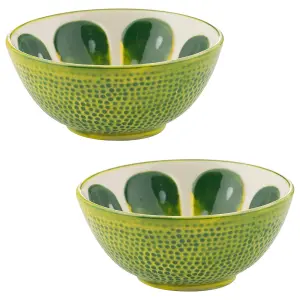 Set of 2 Lime Shape Bowl 9.5cm