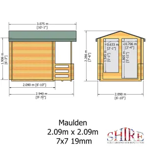 Shire Maulden 7x7 Log Cabin 19mm Logs