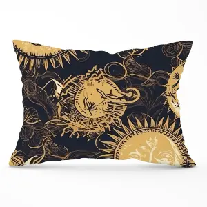 Moon and Sun Gold Blue Cushions 33cm x 48cm