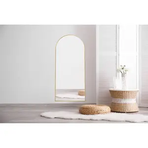 Salma Metal Flat Mirror Brass / 170cm H x 76cm W