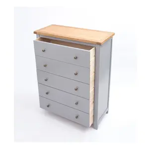 Mirano 5 Drawer Chest of Drawers Brass Knob