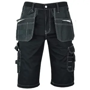 MS9 Mens Work Redhawk Cargo Combat Holster Pockets Tactical Worker Working Shorts E1, Black - 34W