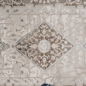 Neutral Beige Traditional Mandala Bedroom Living Area Rug 120x170cm