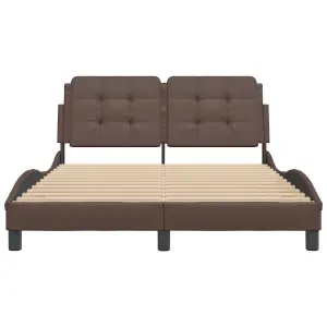 Berkfield Bed Frame without Mattress Brown 140x190 cm Faux Leather