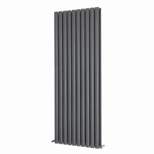 Right Radiators 1600x590mm Vertical Double Oval Column Designer Radiator Anthracite