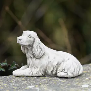 Cocker Spaniel Stone Statue Outdoor Garden Ornament British Made Puppy Dog Sculpture