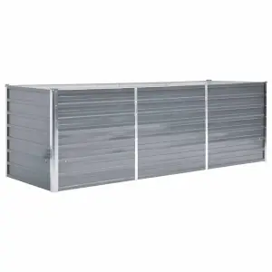 Berkfield Garden Raised Bed Galvanised Steel 240x80x77 cm Grey