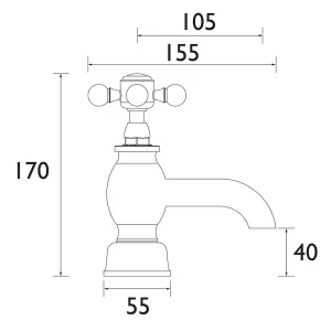 Heritage Highbrook Chrome effect Deck Pillar Tap, Pack of 2