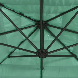 Berkfield Garden Parasol with Steel Pole Green 324x324x247 cm