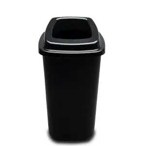 Home Centre Plastic Recycling Kitchen Office Waste Bin 45 Litre Black Open Touchless Rim