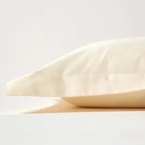 Homescapes Cream Organic Cotton Oxford Pillowcase 400 TC