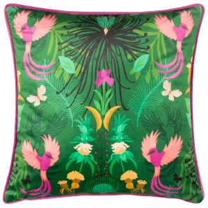 Kate Merritt Maximalist Tropical Velvet Piped Feather Filled Cushion