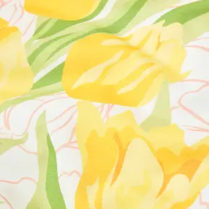 Homescapes Yellow Tulips Digitally Printed Cotton Duvet Cover Set, Super King