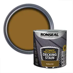 Ronseal Ultimate protection Medium oak Matt Decking Wood stain, 2.5L