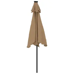 Berkfield Garden Parasol with Steel Pole Taupe 225x225x212 cm