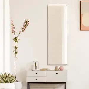 Metal Wall  & Leaner  Mirror in Black 150cm H x 50cm W