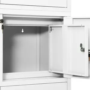 Berkfield Office Cabinet White 90x40x180 cm Steel