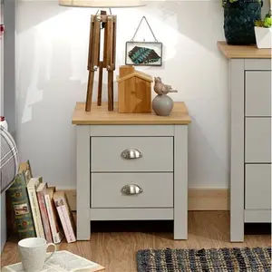 Loretta 2 Drawer Bedside Table Zipcode Design Colour: Soft Grey