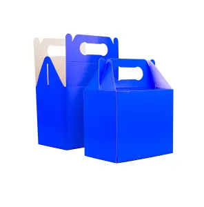 30Pcs Blue Colour Cardboard Lunch Takeaway Birthday Wedding Carry Meal Food Cake Party Box Childrens Loot Bags