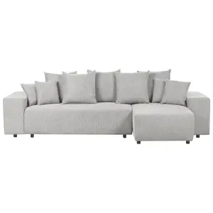 Corner Sofa LUSPA Light Grey Fabric Left Hand