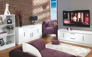 Harrow 4 Door 1 Drawer Wide Unit in White Gloss (Ready Assembled)