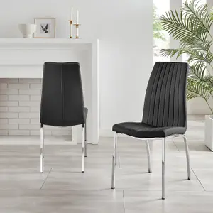 Furniturebox UK 4 Seater Dining Set - Imperia White High Gloss Dining Table and Chairs - 4 Black Isco Chairs