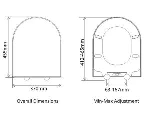 Roper Rhodes D Shaped Soft Close Toilet Seat - Top Fix Quick Release Easy Clean