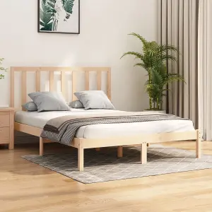 Berkfield Bed Frame Solid Wood Pine 120x190 cm 4FT Small Double