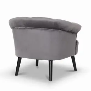 Velvet Dark Grey Sara Accent Chair