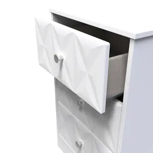 San Jose Ready assembled White 3 Drawer Bedside chest (H)726mm (W)450mm (D)395mm