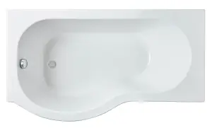 P Shape Left Hand Shower Bath Tub with Leg Set - 1500mm