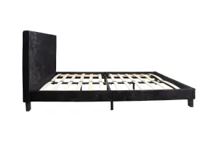 Birlea Berlin King Bed Black Crushed Velvet