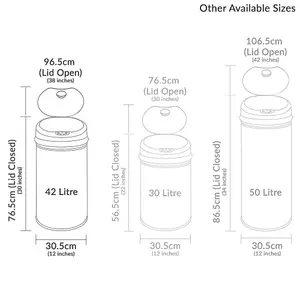 Inmotion 42L Chrome Stainless Steel Auto Sensor Kitchen Waste Dust Bin