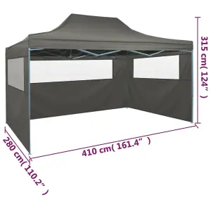 Berkfield Professional Folding Party Tent with 3 Sidewalls 3x4 m Steel Anthracite