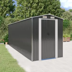 Berkfield Garden Shed Anthracite 192x606x223 cm Galvanised Steel