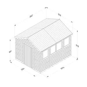 Timberdale 10x8 Apex Shed - Four Windows