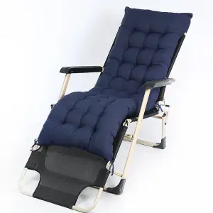 Navy Blue Sun Lounger Cushion Pad for Garden Recliner Chair