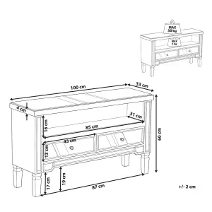 Beliani Glam TV Stand Silver NICEA