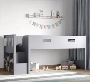 Flair Grey Charlie Mid Sleeper Staircase Cabin Bed