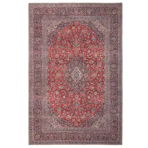 Red Navy Blue Persian Style Anti Slip Washable Rug 240x330cm