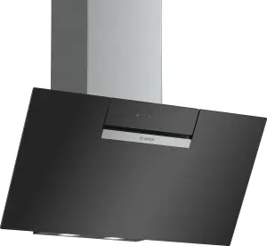 Bosch DWK87EM60B Glass Angled Cooker hood (W)80cm - Black