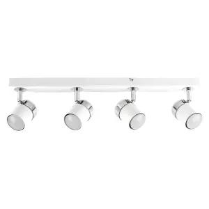 ValueLights Rosie White Ceiling Bar Spotlight and GU10 Spotlight LED 5W Cool White 6500K Bulbs