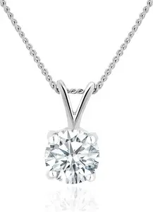 Chloe 0.50Ct Lab Diamond Solitaire Necklace Pendant In 9K White Gold H/Si