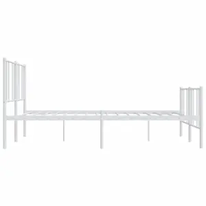 Berkfield Metal Bed Frame with Headboard and Footboard White 193x203 cm