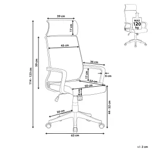 Office Chair Faux Leather Black LEADER