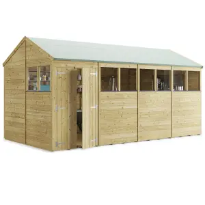 BillyOh Switch Tongue and Groove Apex Wooden Shed - 16x8 Windowed - 15mm Thickness