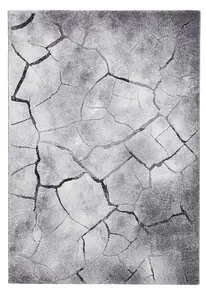 Grey Funky Modern Abstract Easy To Clean Rug For Dining Room-160cm X 230cm