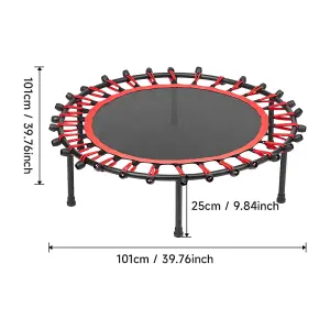 40 Inch Black Red Round Garden Trampoline Fitness Trampoline for Kids and Adults